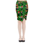 Christmas Santa Cats Midi Wrap Pencil Skirt