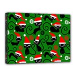 Christmas Santa Cats Canvas 16  x 12  (Stretched)