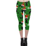 Christmas Santa Cats Capri Leggings 