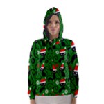 Christmas Santa Cats Hooded Wind Breaker (Women)