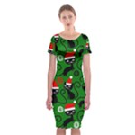 Christmas Santa Cats Classic Short Sleeve Midi Dress