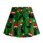 Christmas Santa Cats Mini Flare Skirt