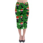 Christmas Santa Cats Midi Pencil Skirt