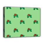 sequin christmas Holly Canvas 14  x 11  (Stretched)