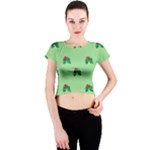 sequin christmas Holly Crew Neck Crop Top