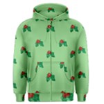 sequin christmas Holly Men s Zipper Hoodie