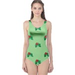 sequin christmas Holly One Piece Swimsuit