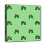 sequin christmas Holly Mini Canvas 8  x 8  (Stretched)