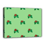 sequin christmas Holly Canvas 16  x 12  (Stretched)