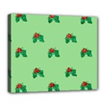 sequin christmas Holly Deluxe Canvas 24  x 20  (Stretched)