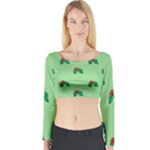 sequin christmas Holly Long Sleeve Crop Top (Tight Fit)