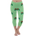 sequin christmas Holly Capri Winter Leggings 