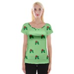 sequin christmas Holly Women s Cap Sleeve Top