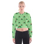 sequin christmas Holly Women s Cropped Sweatshirt