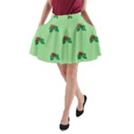 sequin christmas Holly A-Line Pocket Skirt