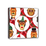 christmas hipster monkeys  Mini Canvas 4  x 4  (Stretched)