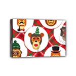 christmas hipster monkeys  Mini Canvas 6  x 4  (Stretched)