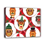 christmas hipster monkeys  Canvas 10  x 8  (Stretched)