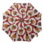 christmas hipster monkeys  Hook Handle Umbrella (Medium)