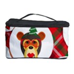 christmas hipster monkeys  Cosmetic Storage Case