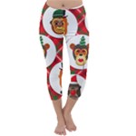 christmas hipster monkeys  Capri Winter Leggings 