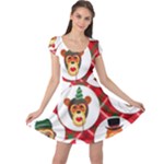 christmas hipster monkeys  Cap Sleeve Dress