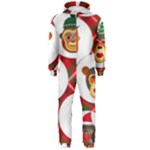 christmas hipster monkeys  Hooded Jumpsuit (Men)