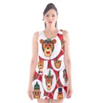 christmas hipster monkeys  Scoop Neck Skater Dress