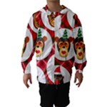 christmas hipster monkeys  Hooded Wind Breaker (Kids)