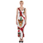 christmas hipster monkeys  Fitted Maxi Dress