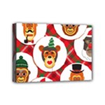 christmas hipster monkeys  Mini Canvas 7  x 5  (Stretched)