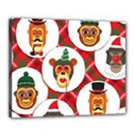 christmas hipster monkeys  Canvas 20  x 16  (Stretched)