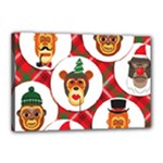 christmas hipster monkeys  Canvas 18  x 12  (Stretched)