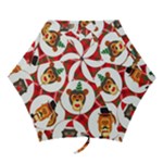 christmas hipster monkeys  Mini Folding Umbrella