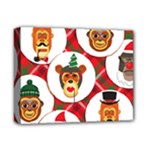 christmas hipster monkeys  Deluxe Canvas 14  x 11  (Stretched)