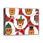 christmas hipster monkeys  Deluxe Canvas 16  x 12  (Stretched) 