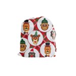 christmas hipster monkeys  Drawstring Pouch (Medium)