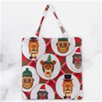 christmas hipster monkeys  Grocery Tote Bag