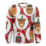 christmas hipster monkeys  Men s Long Sleeve Tee