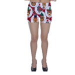 christmas hipster monkeys  Skinny Shorts