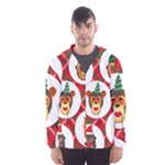 christmas hipster monkeys  Hooded Wind Breaker (Men)