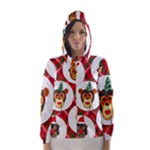 christmas hipster monkeys  Hooded Wind Breaker (Women)