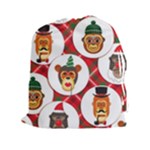 christmas hipster monkeys  Drawstring Pouch (XXL)