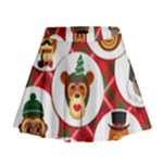 christmas hipster monkeys  Mini Flare Skirt