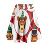 christmas hipster monkeys  High Waist Skirt