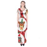 christmas hipster monkeys  Short Sleeve Maxi Dress