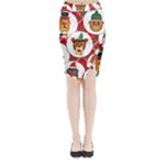 christmas hipster monkeys  Midi Wrap Pencil Skirt