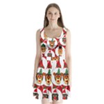 christmas hipster monkeys  Split Back Mini Dress 