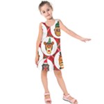 christmas hipster monkeys  Kids  Sleeveless Dress