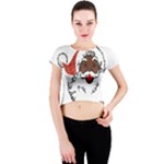 sequin African santa claus Crew Neck Crop Top